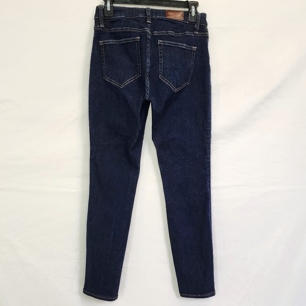 Lands' End Mid-Rise Curvy Skinny Dark Wash Jeans - Picture 3 of 7